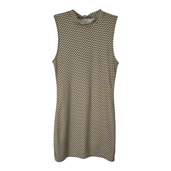 Kith Rumi Monogram Mini Dress Coverup Bodycon Sleeveless Mock Neck 3D Print S - Picture 2 of 8